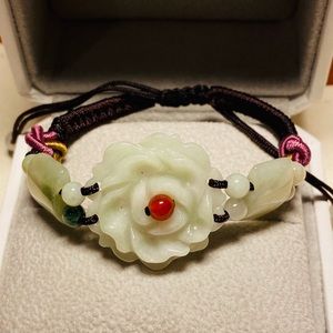 Authentic flower jade bracelet